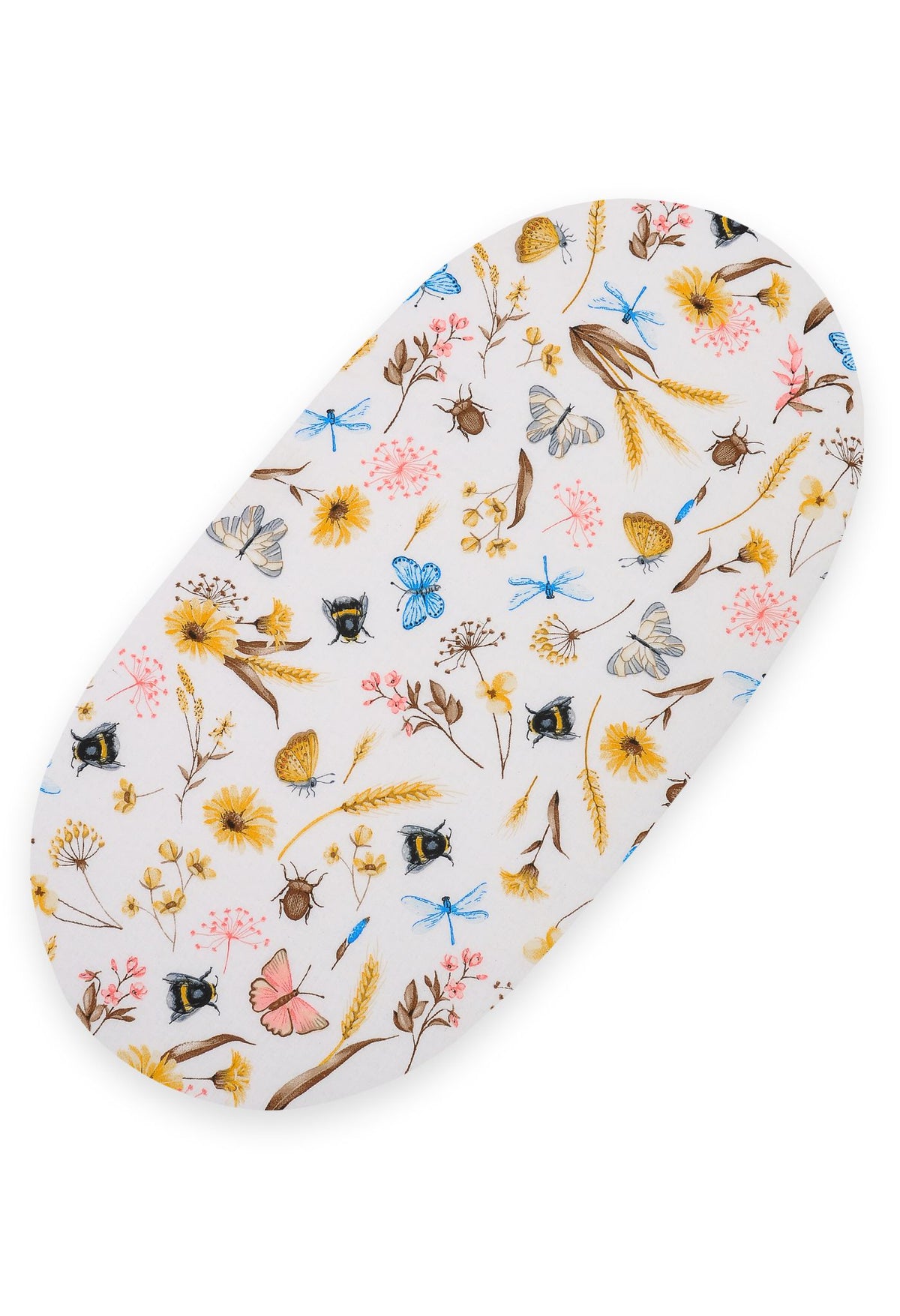 Sheet made of cotton for moses basket mattress 75x35 cm - Summer meadow
