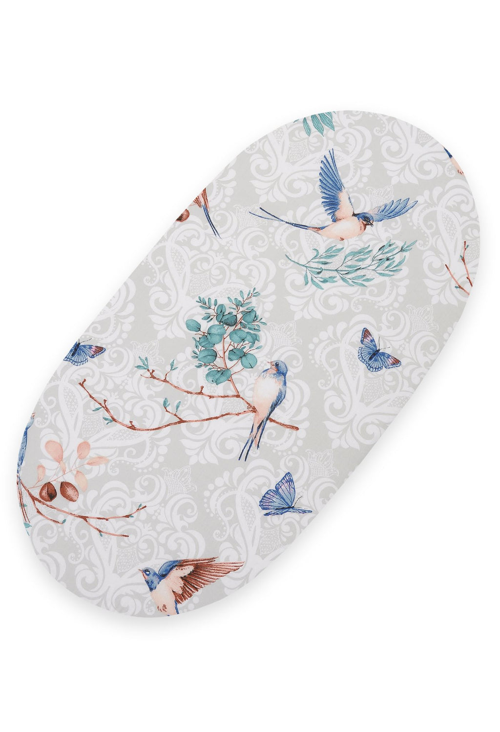 Sheet made of cotton for moses basket mattress 75x35 cm - Blue birds
