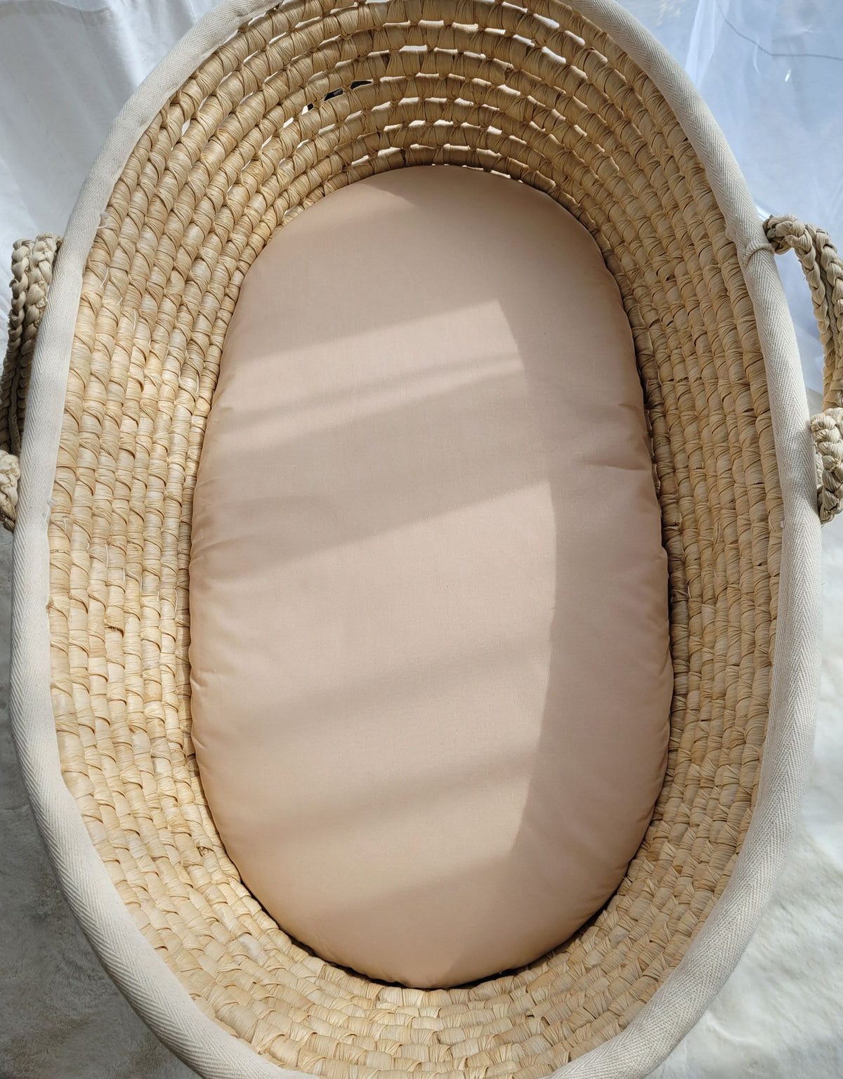Sheet made of cotton for moses basket mattress 75x35 cm - beige