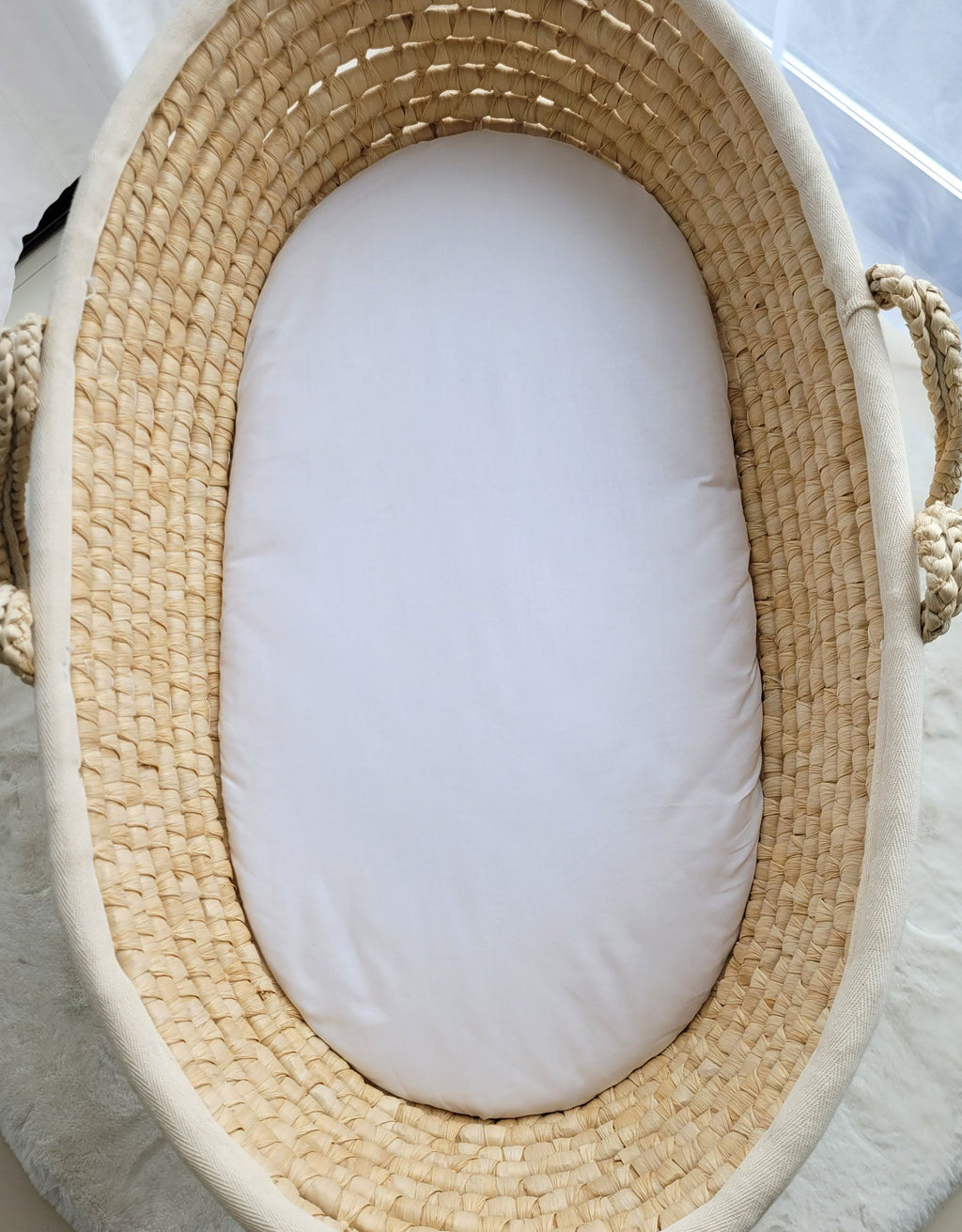 Sheet made of cotton for moses basket mattress 75x35 cm - white