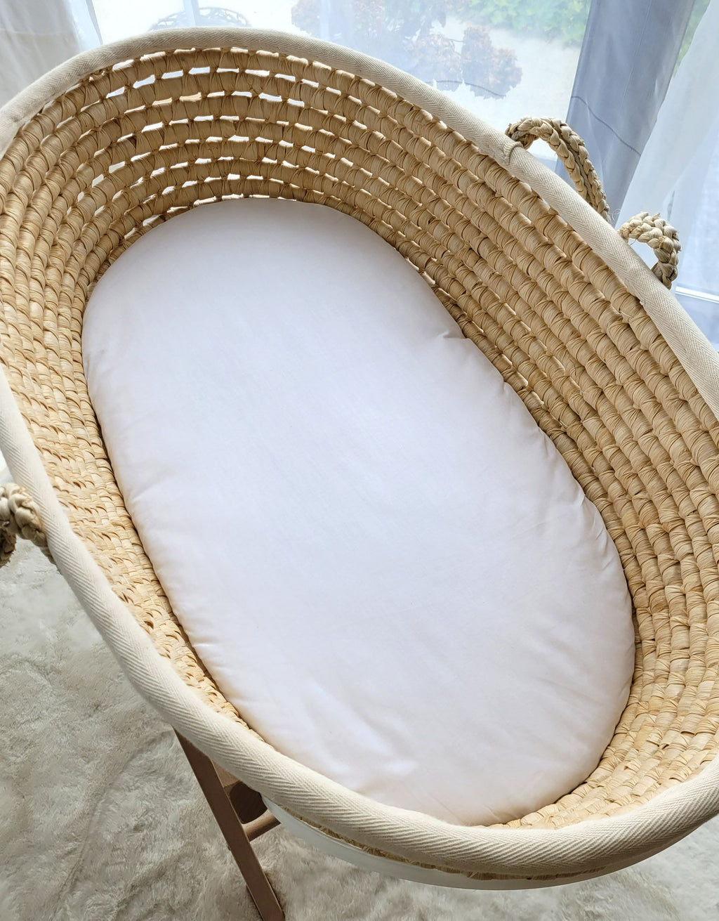 Sheet made of cotton for moses basket mattress 75x35 cm - white