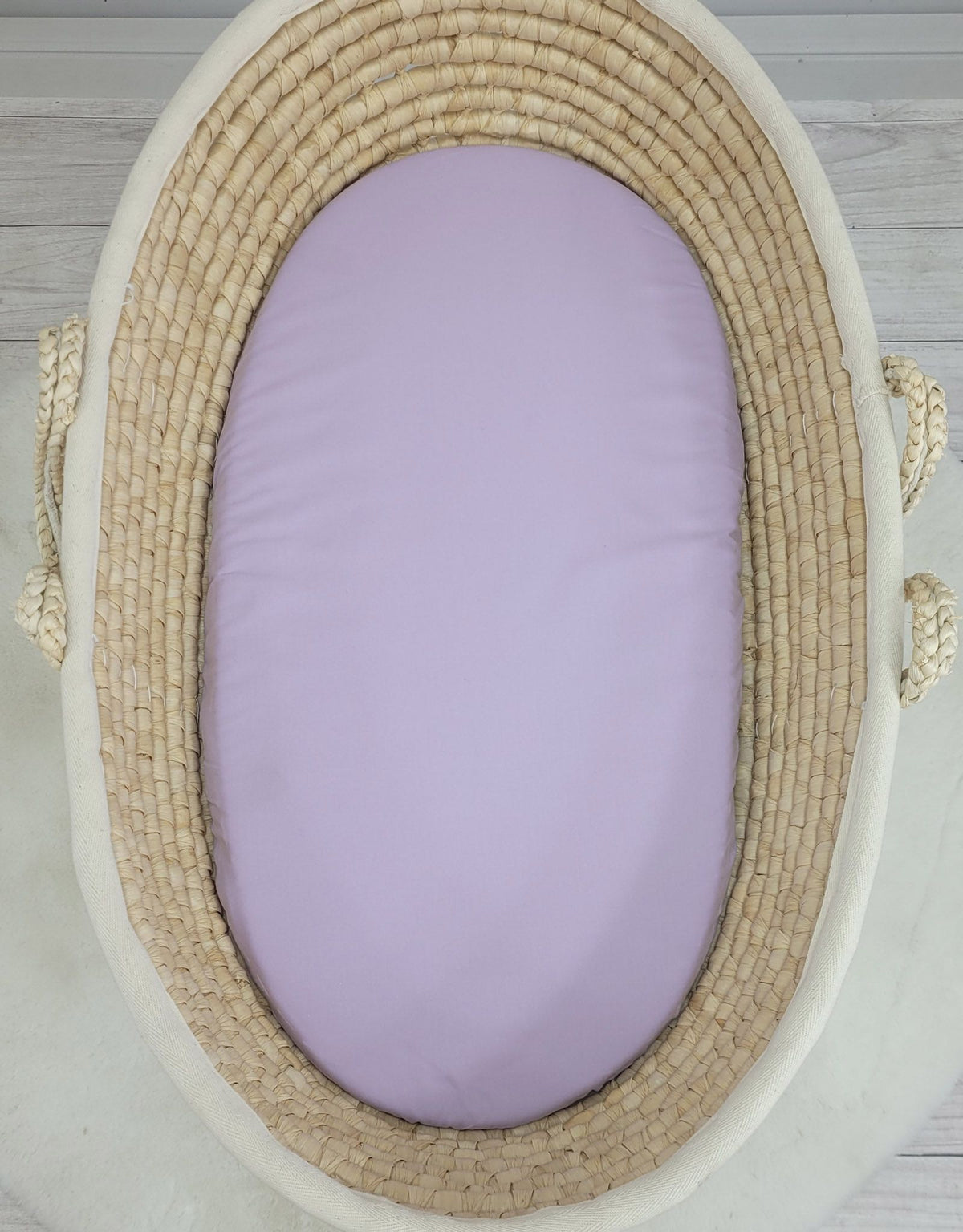 Sheet made of cotton for moses basket mattress 75x35 cm - lila