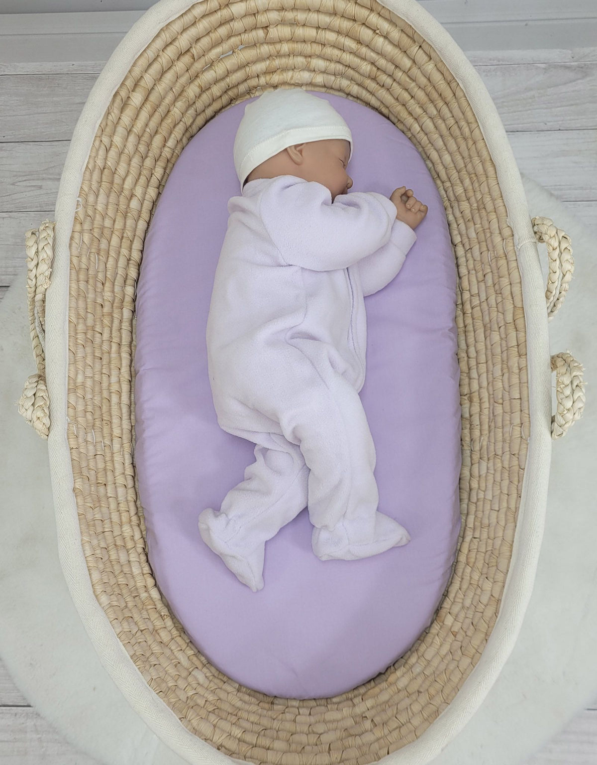 Sheet made of cotton for moses basket mattress 75x35 cm - lila