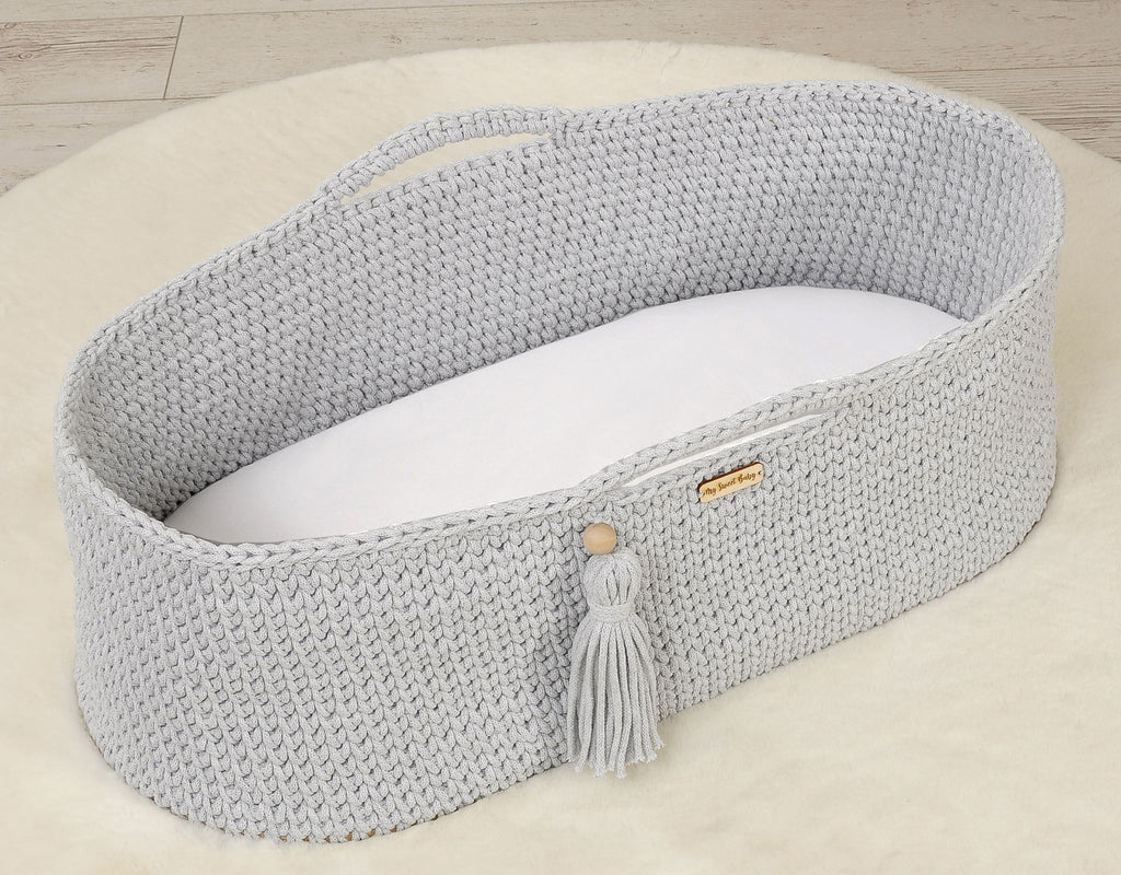 Sheet made of cotton for moses basket mattress 75x35 cm - white