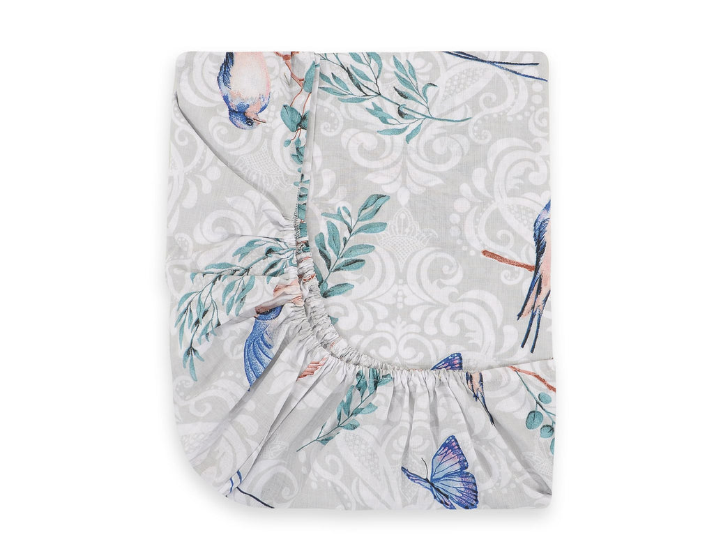 Sheet made of cotton 120x60cm - blue birds