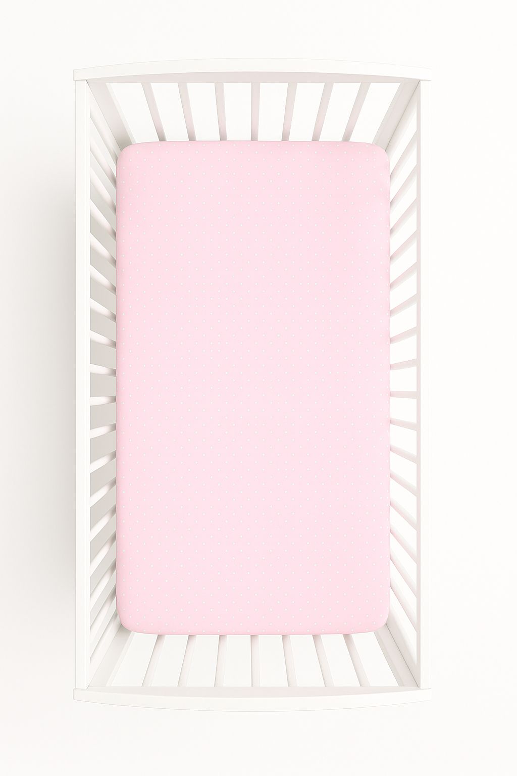 Sheet made of cotton 120x60cm - white polka dots on pink