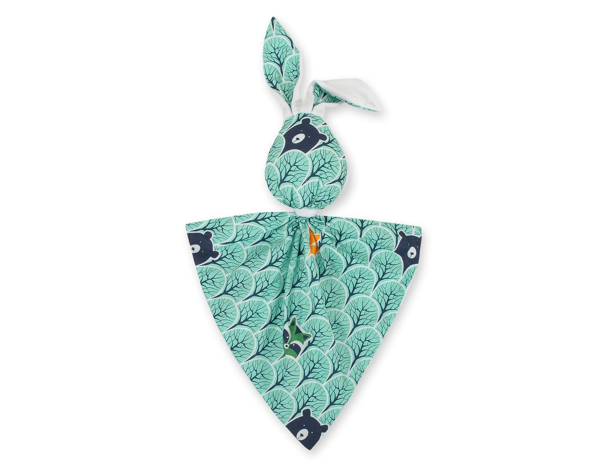 Cuddly rabbit double-sided - mint forest/white
