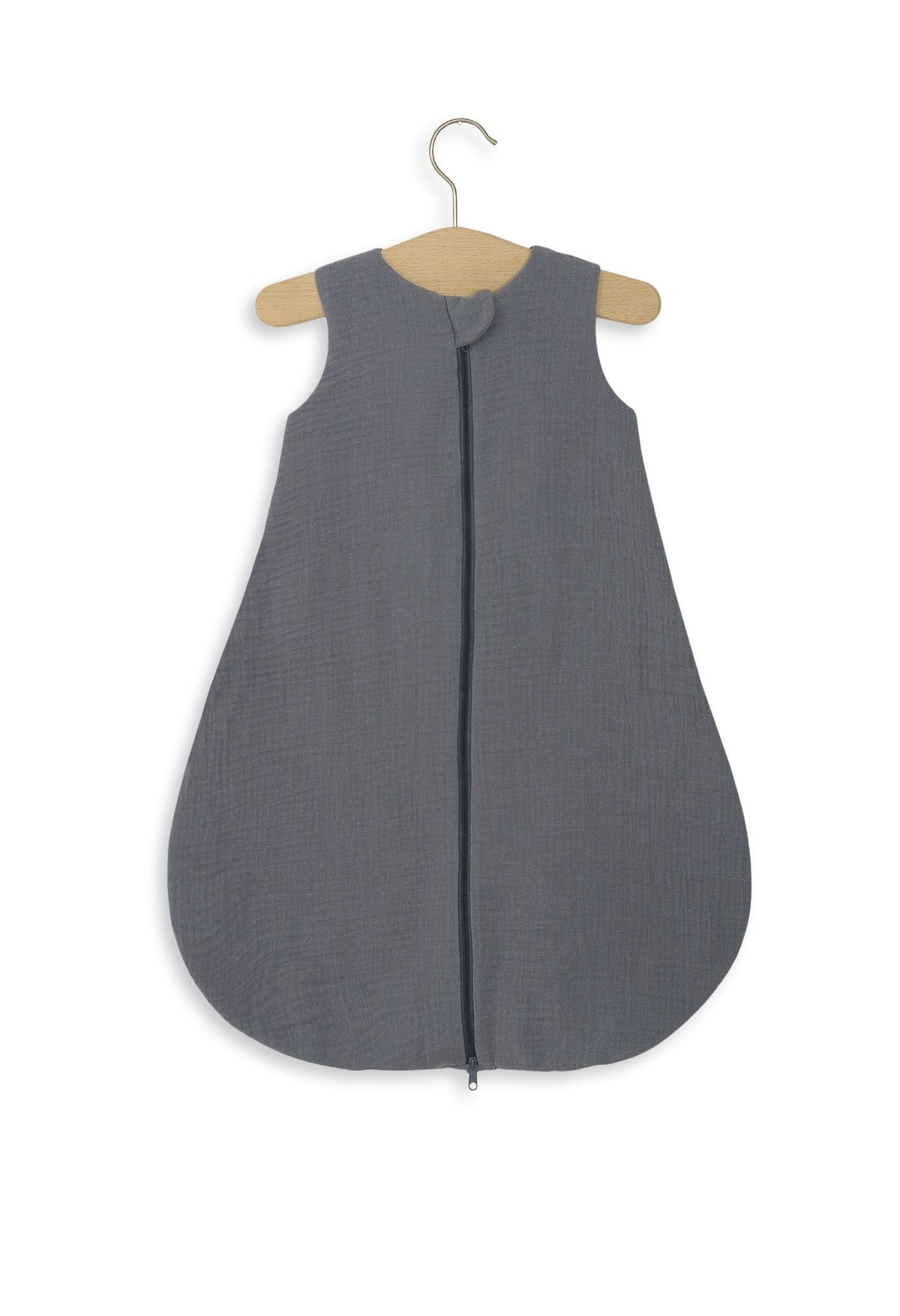 Muslin baby sleeping bag 0-6 months S for summer TOG 1.0 - anthracite