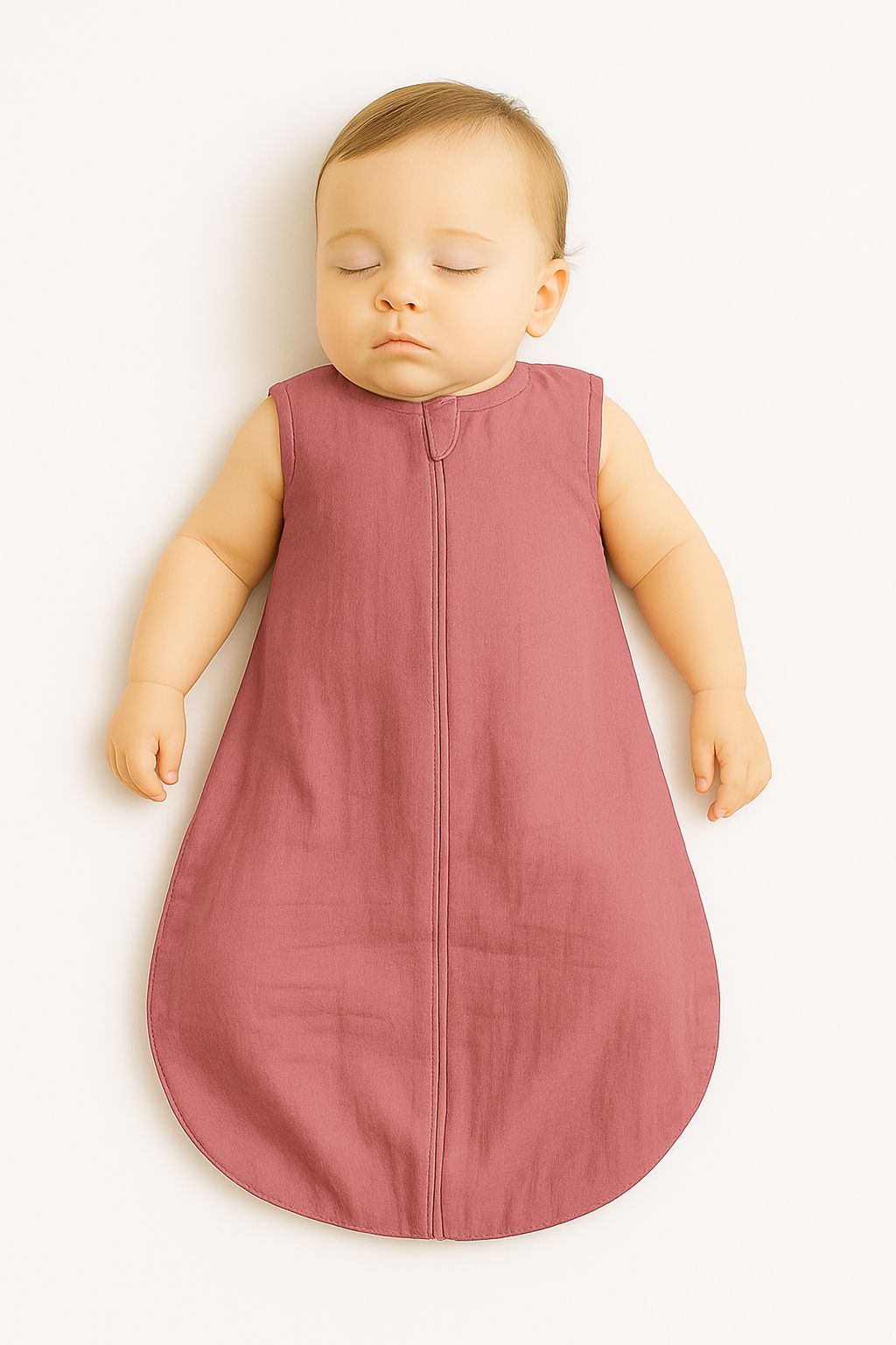 Muslin baby sleeping bag 0-6 months S for summer TOG 1.0 - retro pink