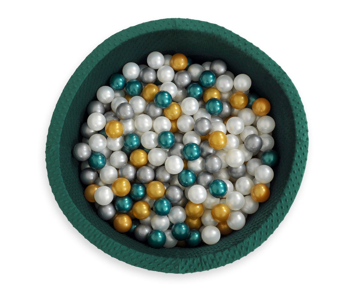 Ball-pit minky H-40 cm with balls 200pcs- bottle green