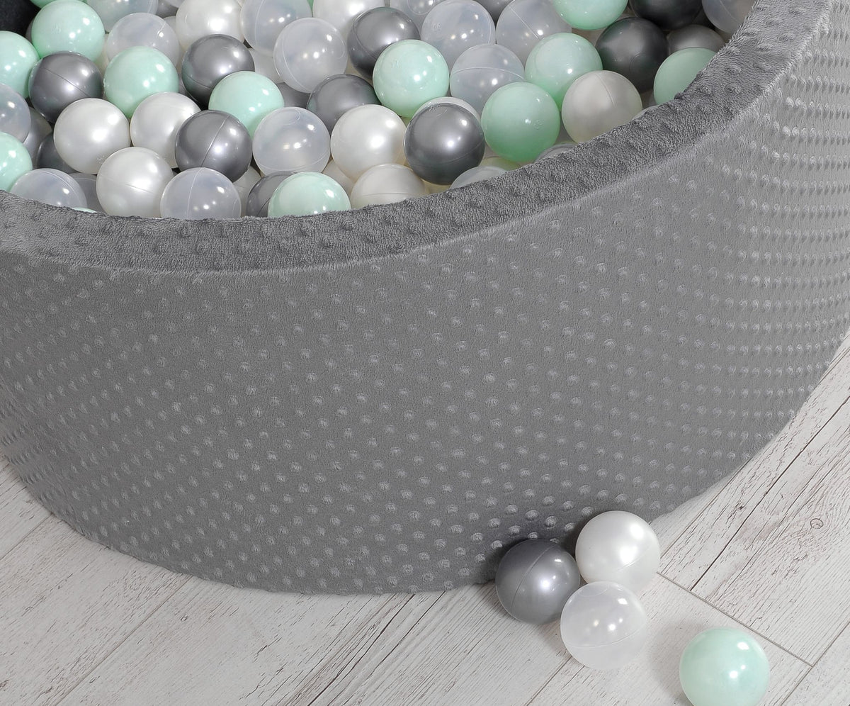 Ball-pit minky H-40 cm with balls 200pcs- dark grey