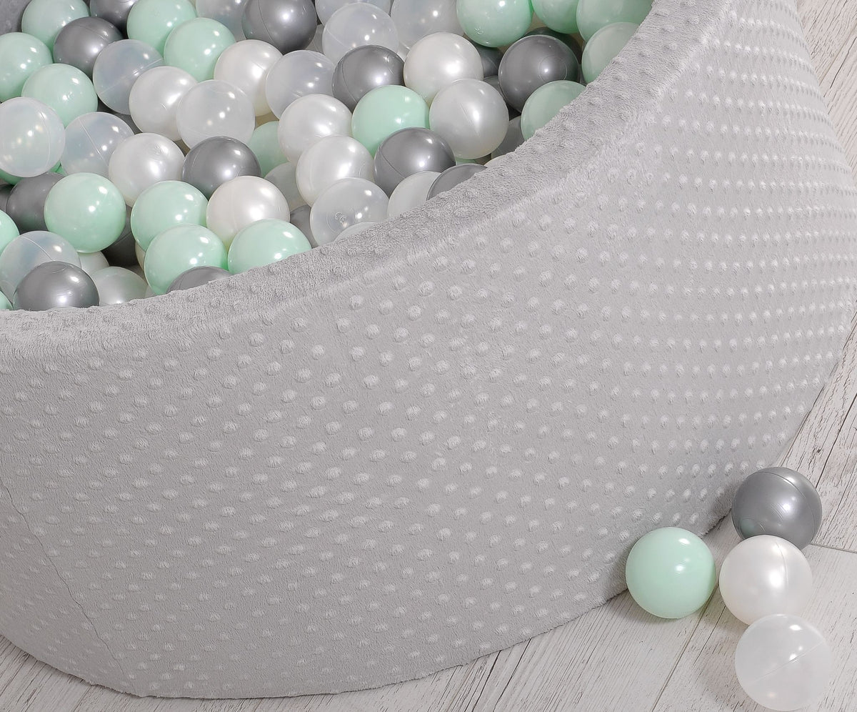 Ball-pit minky H-40 cm with balls 200pcs- gray
