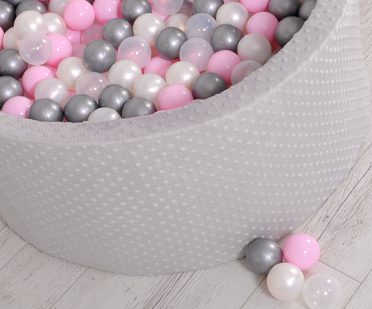 Ball-pit minky H-40 cm with balls 200pcs- gray