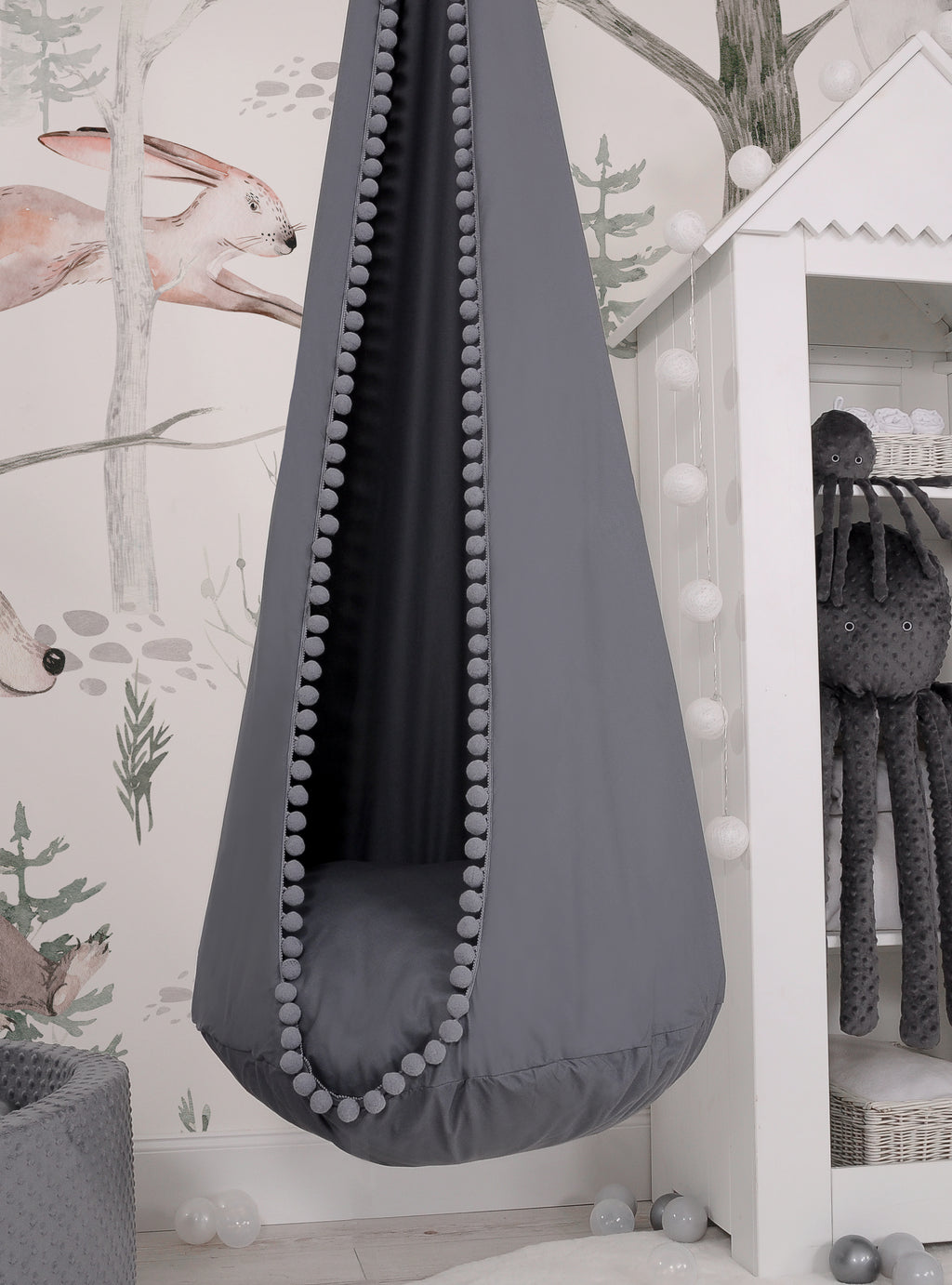 Hanging swing hammock cocoon - anthracite