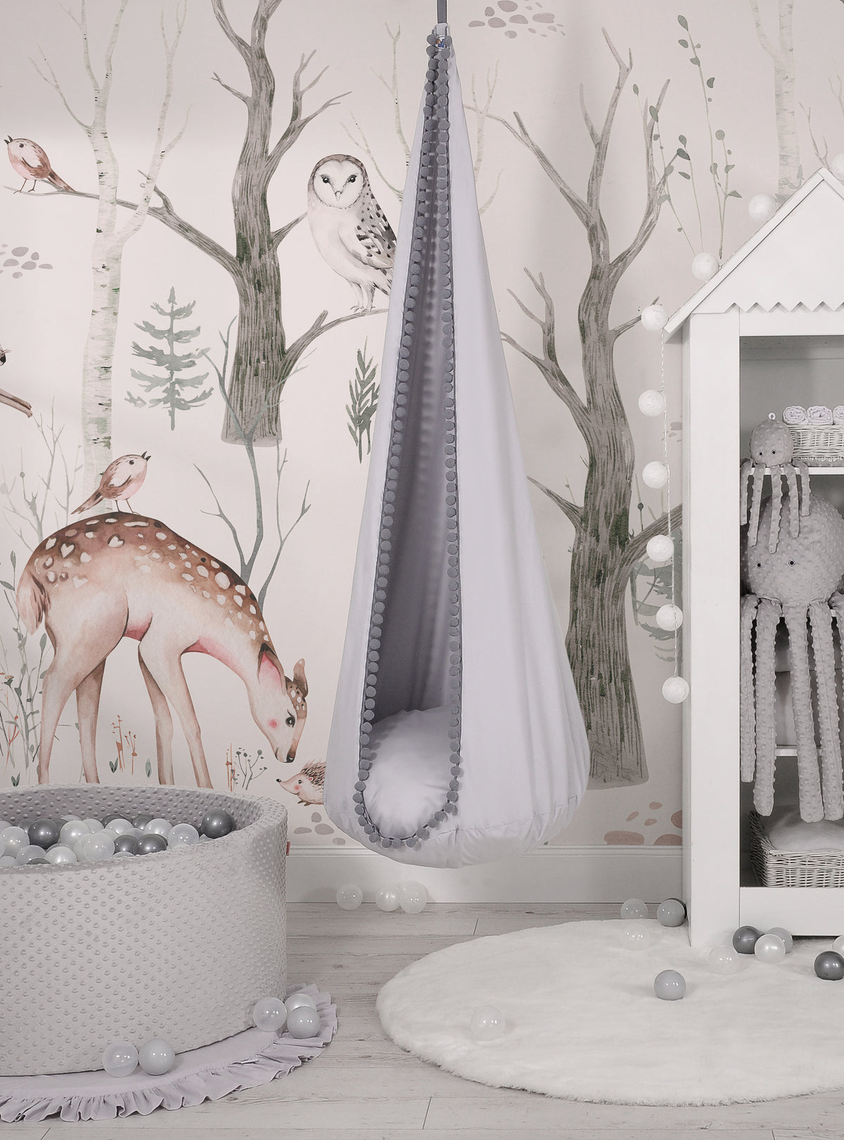 Hanging swing hammock cocoon - gray